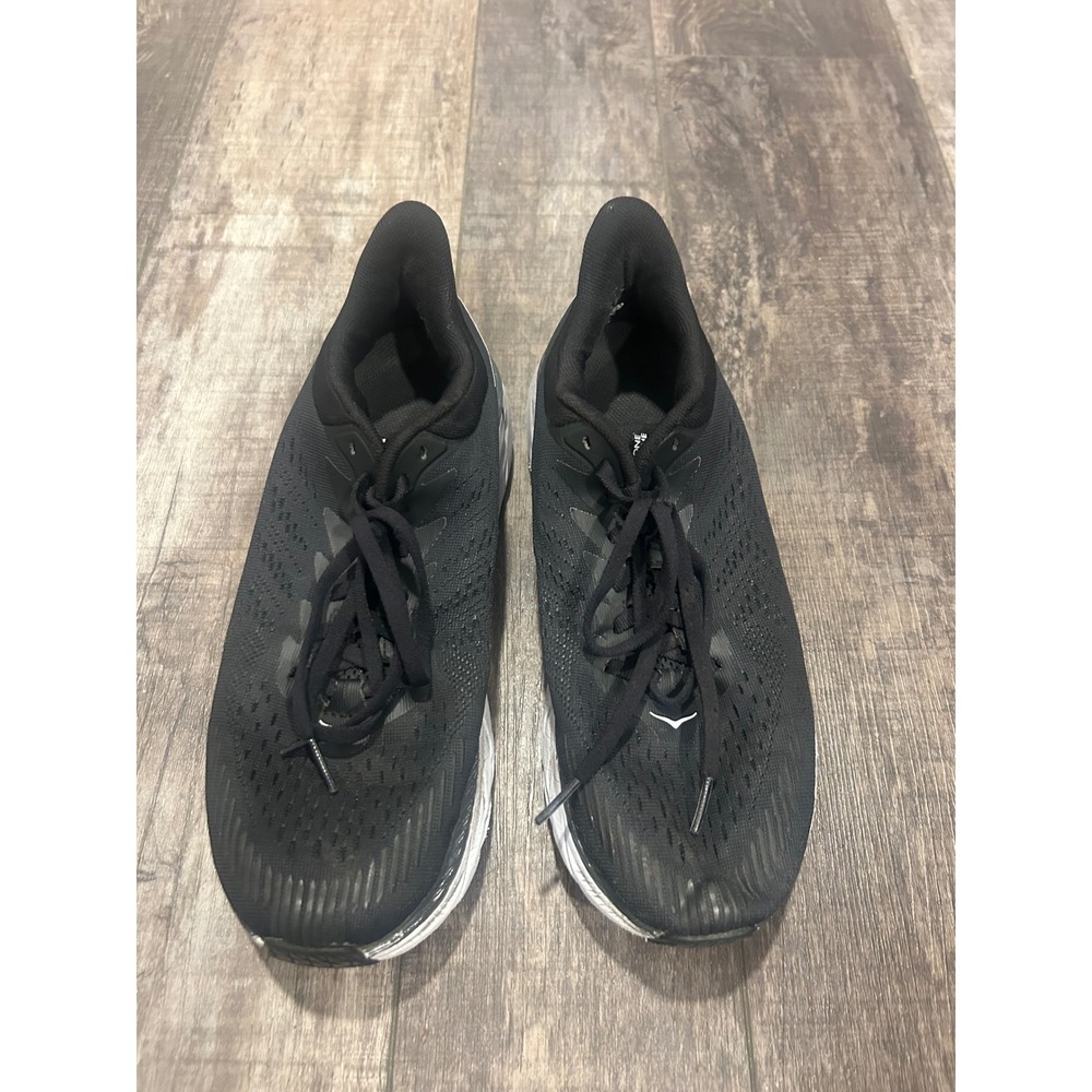 Hoka One One Clifton 7 Black White Running Shoes Womens Size 8.5 1110509